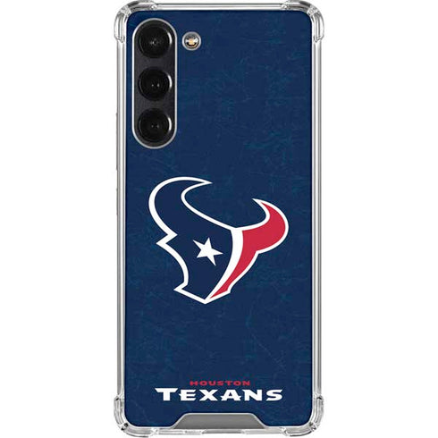 NFL Houston Texans Distressed Galaxy S24 FE Clear Case